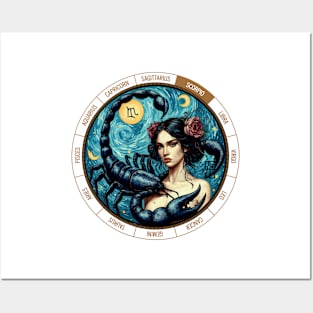 ZODIAC Scorpio - Astrological SCORPIO - SCORPIO - ZODIAC sign - Van Gogh style - 7 Posters and Art